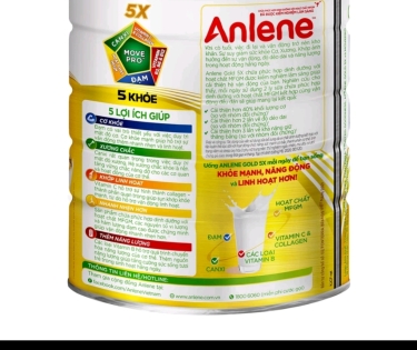 Sữa bột Anlene gold 5x hương vali không đường 800g