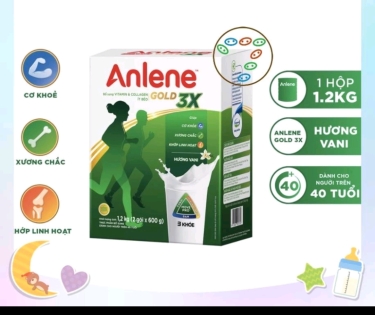 Sữa bột Anlene gold 3x hương vali  hộp giấy 1,2kg